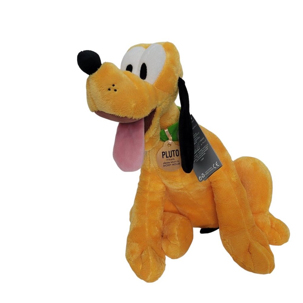 Disney Store Pluto‎ with Collar Plush 15 1/2 Inch